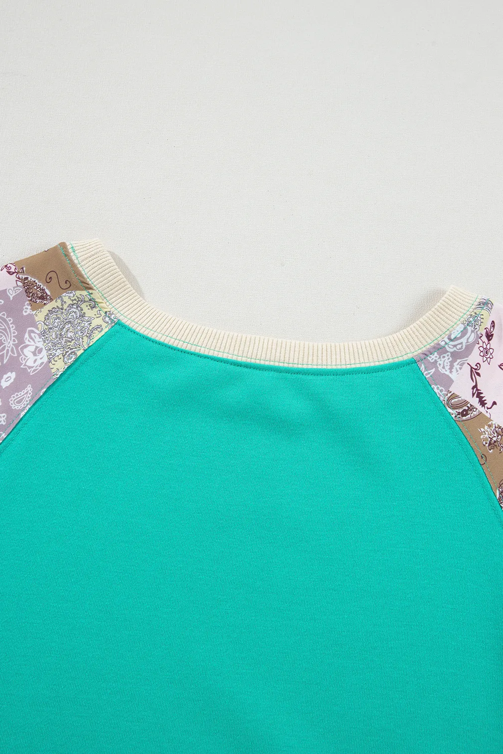 Plaid Vintage Paisley Patchwork Long Sleeve Raglan Top sold by Beagle Boutique product image thumbnail 3