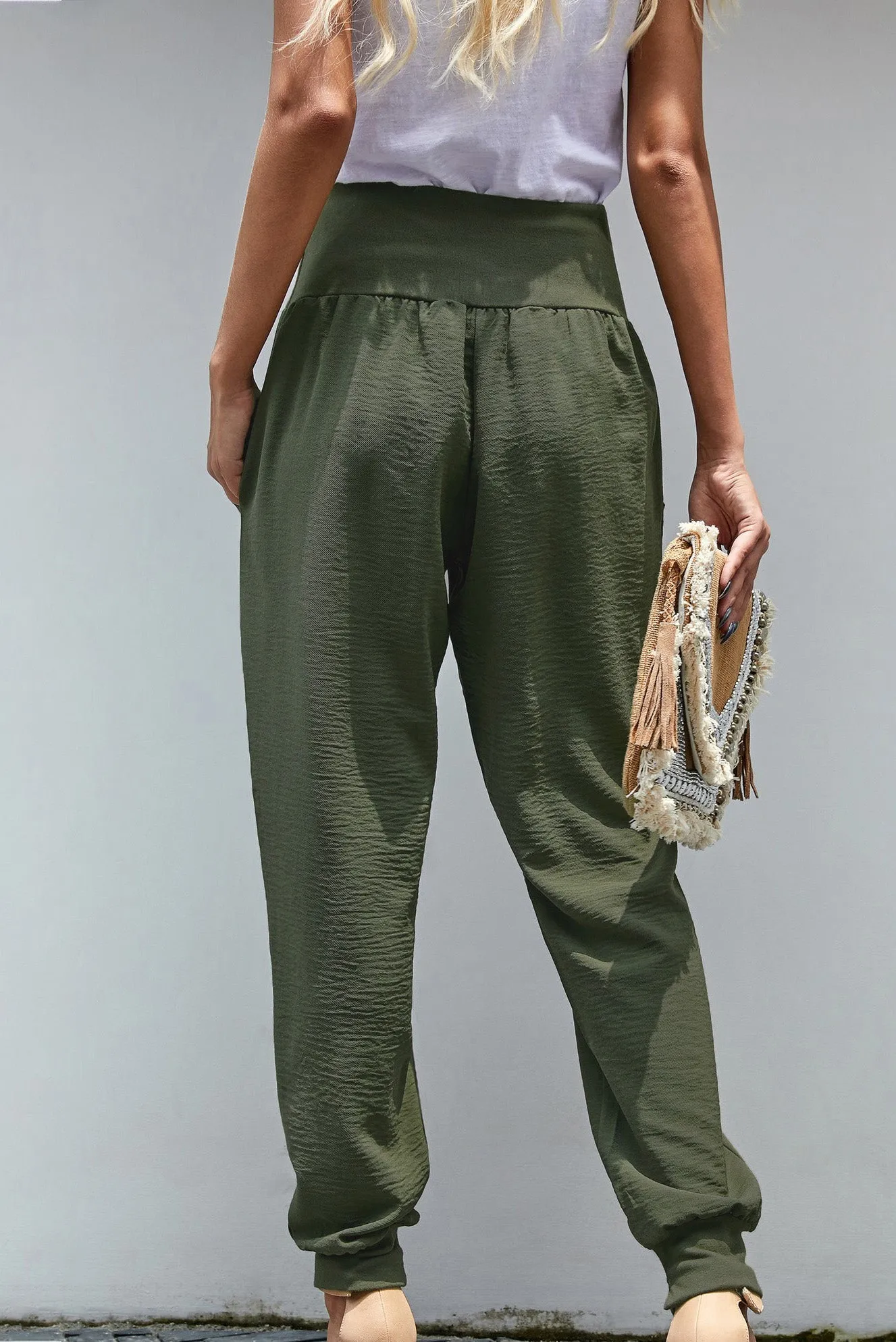 Green Pocketed Casual Joggers sold by Beagle Boutique product image thumbnail 2