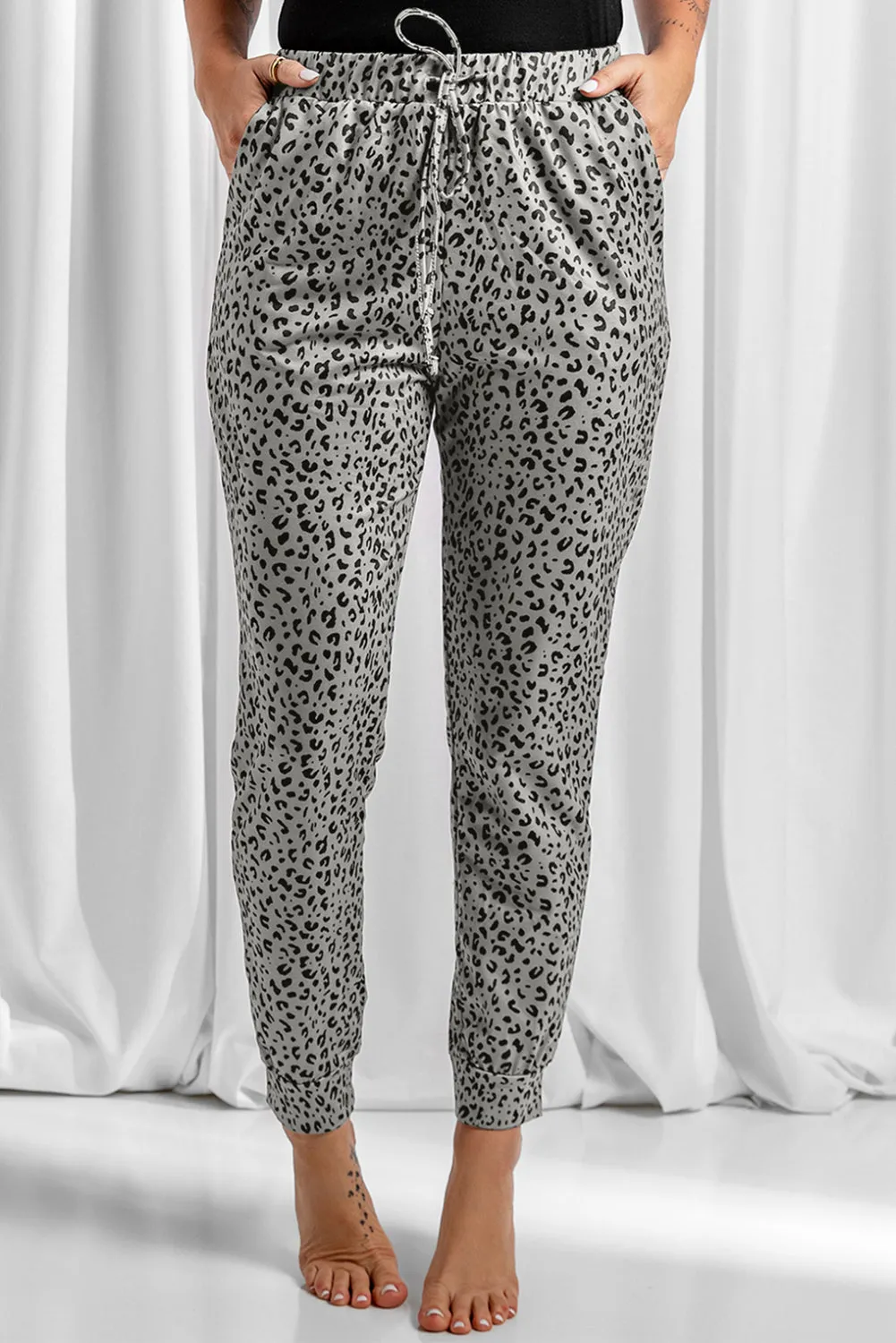 Khaki Breezy Leopard Joggers sold by Beagle Boutique
