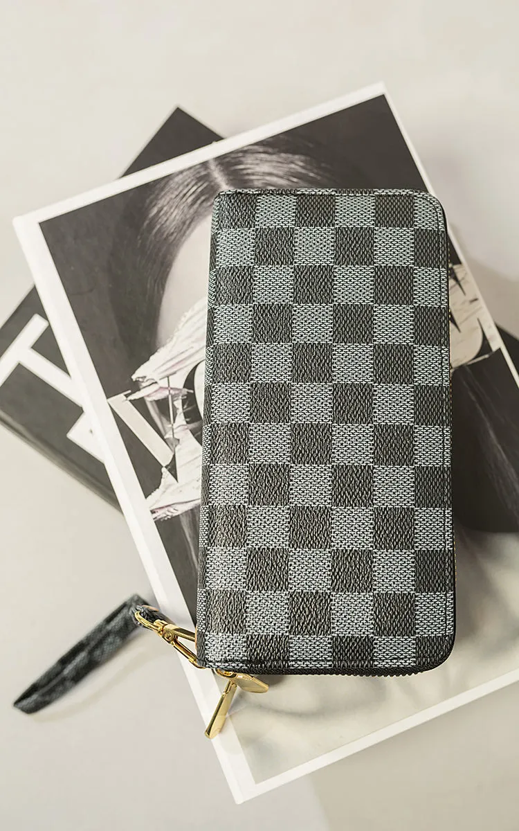 Checkered Zip Long Wallet sold by Beagle Boutique
