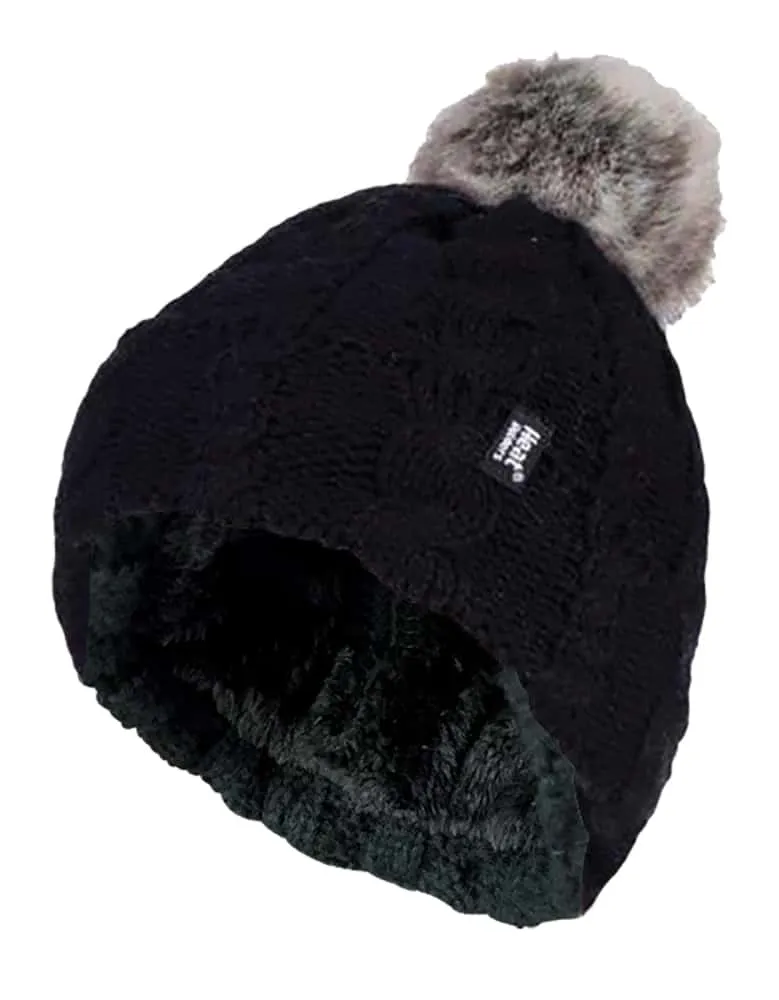 Ladies Fleece Lined Thermal Hat with Pom Pom sold by Beagle Boutique