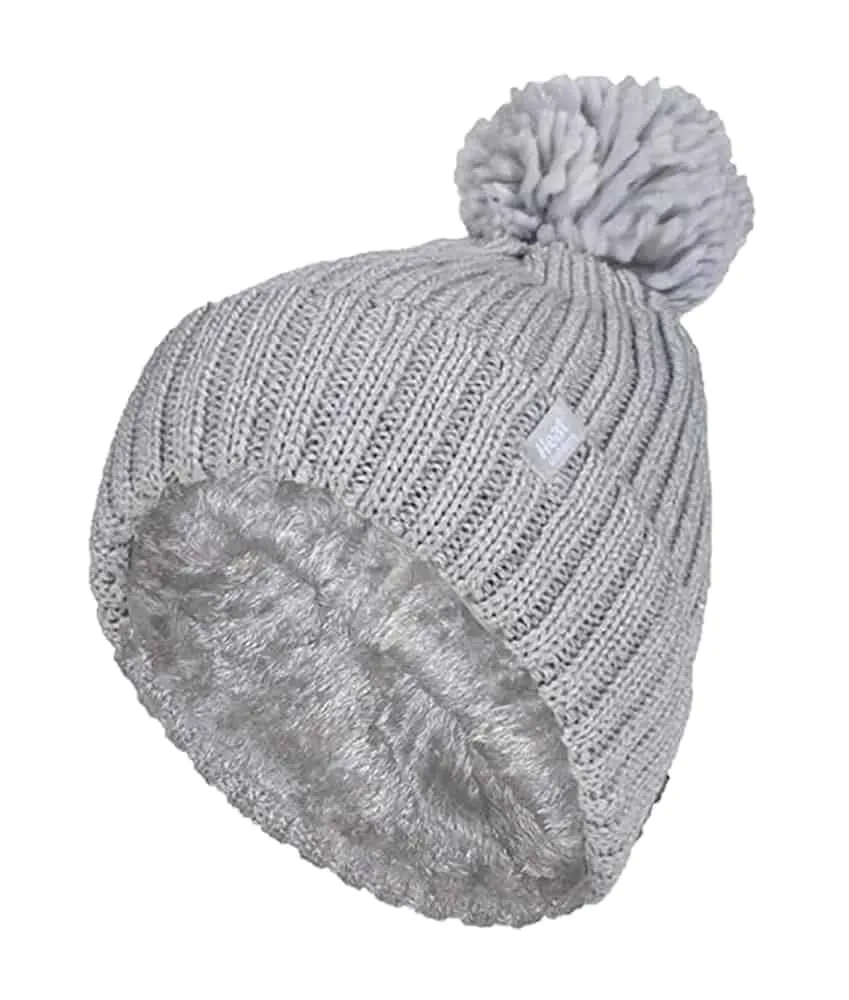 Ladies Ribbed Cuffed Thermal Pom Pom Bobble Hat sold by Beagle Boutique product image thumbnail 4