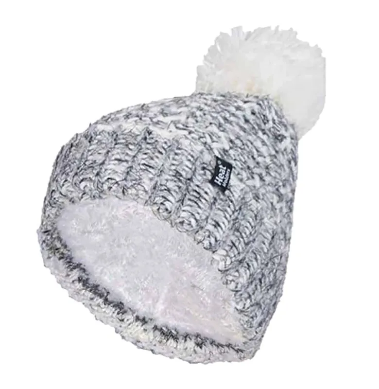 Ladies Fleece Lined Cuffed Winter Hat with Pom Pom sold by Beagle Boutique