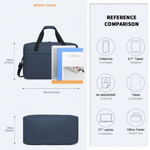 E1960L - Kono Lightweight Multi Purpose Unisex Sports Travel Duffel Bag - Navy sold by Beagle Boutique product image thumbnail 4