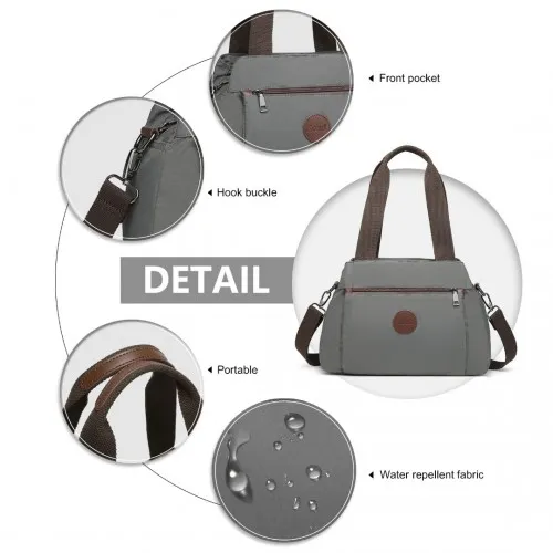 EH2239 - Kono Waterproof Multi-Functional Handbag Cross Body Bag - Grey sold by Beagle Boutique product image thumbnail 5