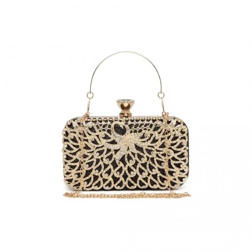 S2227 - Miss Lulu Sparkling Classical Women Clutch Purse Evening Bag - Black sold by Beagle Boutique