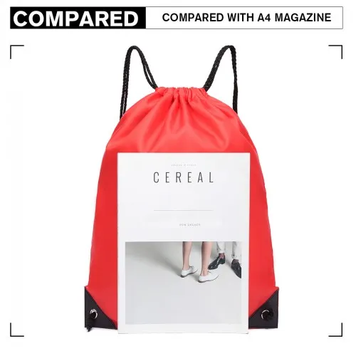 S2020 - Kono Polyester Drawstring Backpack - Red sold by Beagle Boutique product image thumbnail 5