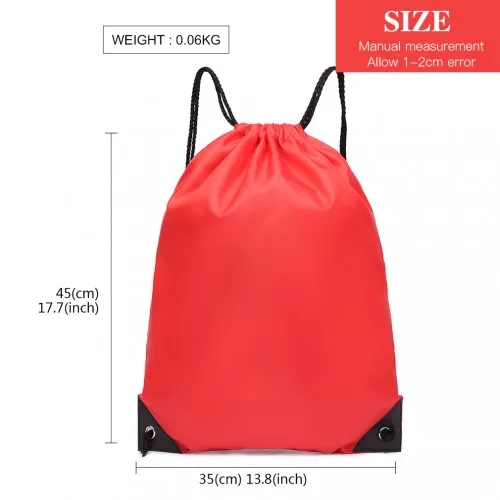S2020 - Kono Polyester Drawstring Backpack - Red sold by Beagle Boutique product image thumbnail 4