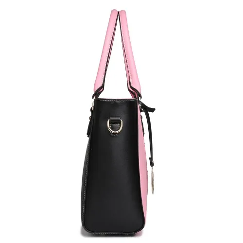 LG1641 - Miss Lulu Leather Look V-Shape Shoulder Handbag - Pink sold by Beagle Boutique product image thumbnail 4