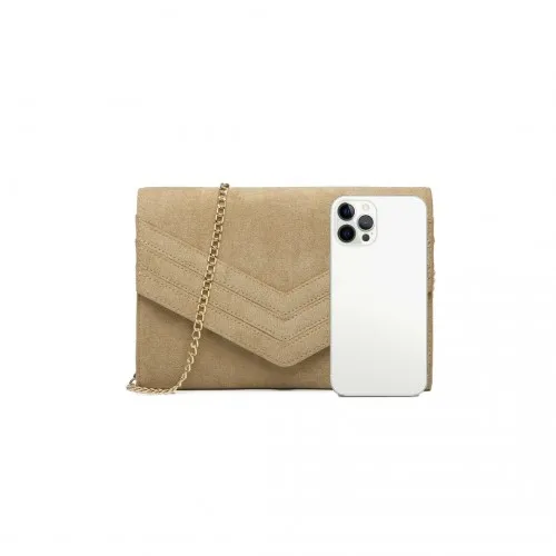 LP1963 - MISS LULU CHEVRON ENVELOPE CLUTCH BAG - LIGHT BROWN sold by Beagle Boutique product image thumbnail 5