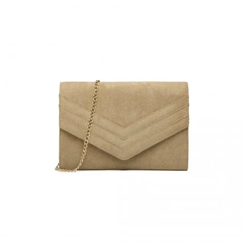 LP1963 - MISS LULU CHEVRON ENVELOPE CLUTCH BAG - LIGHT BROWN sold by Beagle Boutique product image thumbnail 2