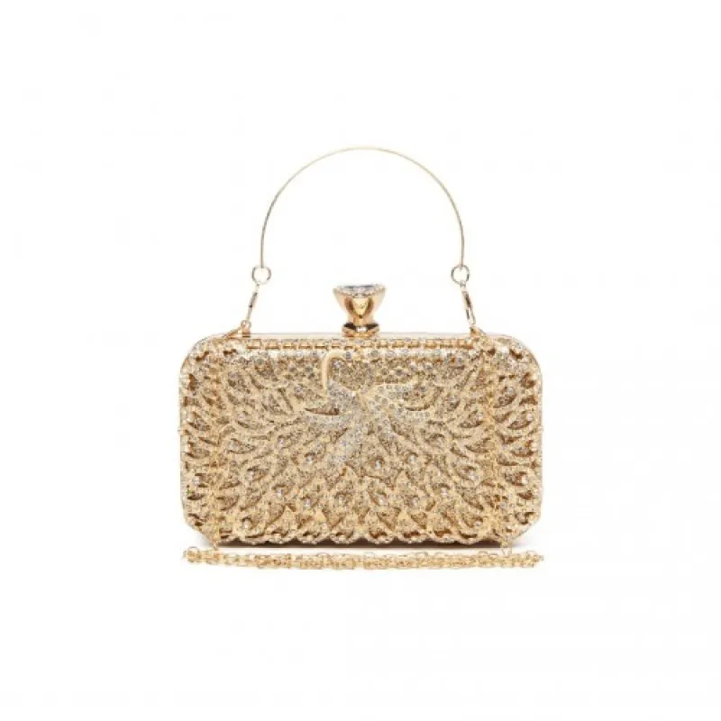 S2227 - Miss Lulu Sparkling Classical Women Clutch Purse Evening Bag - Gold sold by Beagle Boutique