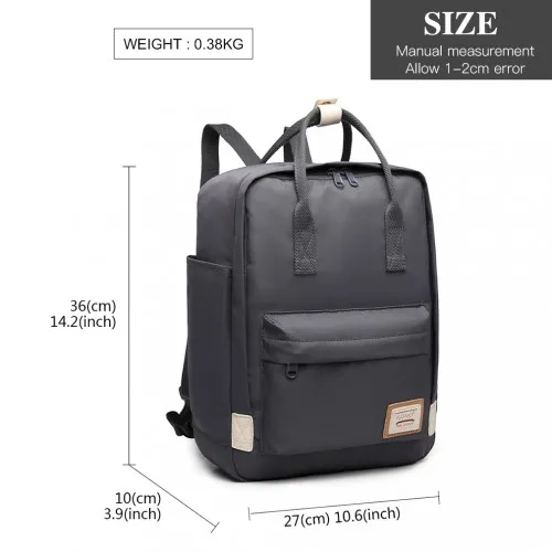 EB2017 - Kono Large Polyester Laptop Backpack - Grey sold by Beagle Boutique product image thumbnail 4