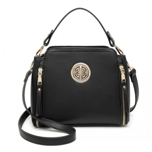 LB2126 - Miss Lulu Leather Look Practical Crossbody Bag - Black sold by Beagle Boutique product image thumbnail 2