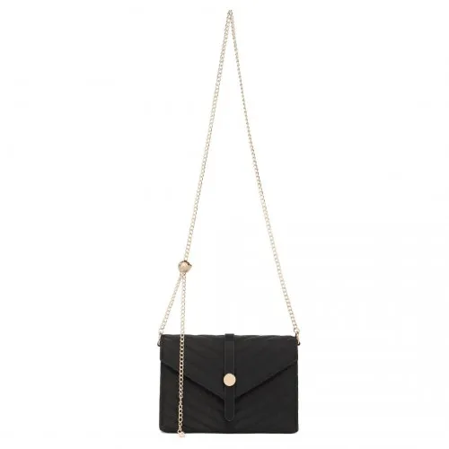 LP2205 - Miss Lulu V-stitched Flap Leather Chain Bag - Black sold by Beagle Boutique product image thumbnail 3