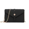 LP2205 - Miss Lulu V-stitched Flap Leather Chain Bag - Black sold by Beagle Boutique