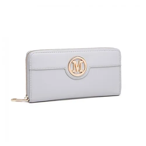 LP2031 - Miss Lulu Women's Leather Look Purse - Grey sold by Beagle Boutique