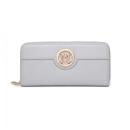 LP2031 - Miss Lulu Women's Leather Look Purse - Grey sold by Beagle Boutique product image thumbnail 2