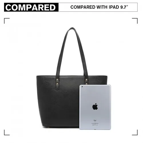 LG6931 - Miss Lulu 4 Piece Handbag Set - Black sold by Beagle Boutique product image thumbnail 5