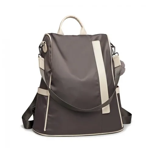 LG6917 - Miss Lulu Two Way Anti-theft Backpack with Pom Pom Pendant - Grey sold by Beagle Boutique product image thumbnail 3