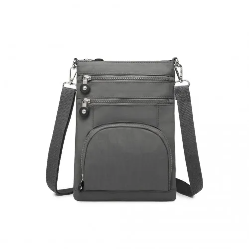 EB2228 - Kono Casual Multi Pocket RFID Blocking Cross body Bag - Grey sold by Beagle Boutique