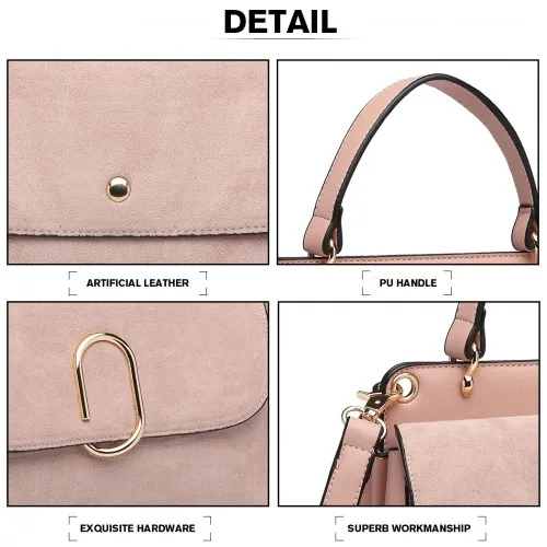 LB6871-MISS LULU STYLISH LADIES LEATHER HANDBAG SHOULDER BAG PINK sold by Beagle Boutique product image thumbnail 4
