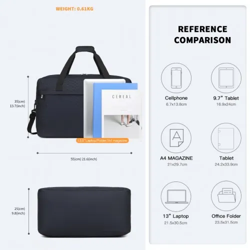 E1960L - Kono Lightweight Multi Purpose Unisex Sports Travel Duffel Bag - Dark Blue sold by Beagle Boutique product image thumbnail 4