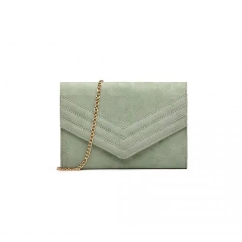 LP1963 - MISS LULU CHEVRON ENVELOPE CLUTCH BAG - GREEN sold by Beagle Boutique product image thumbnail 2