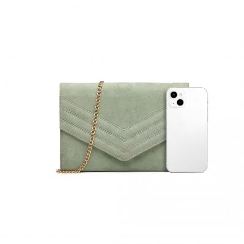 LP1963 - MISS LULU CHEVRON ENVELOPE CLUTCH BAG - GREEN sold by Beagle Boutique product image thumbnail 5