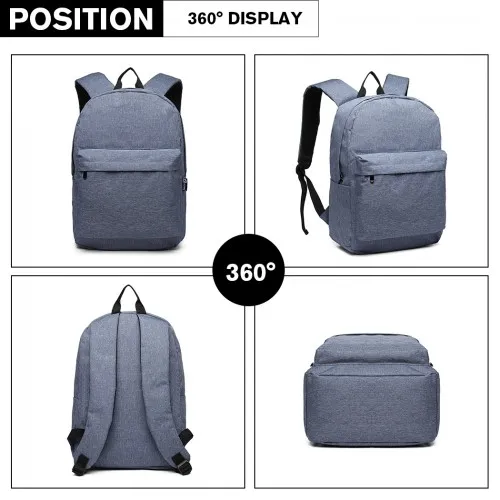 E1930 - Kono Durable Polyester Everyday Backpack With Sleek Design - Blue sold by Beagle Boutique product image thumbnail 3