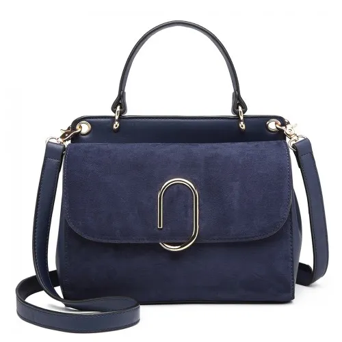 LB6871-MISS LULU STYLISH LADIES LEATHER HANDBAG SHOULDER BAG NAVY sold by Beagle Boutique