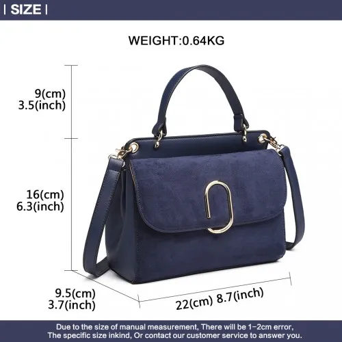 LB6871-MISS LULU STYLISH LADIES LEATHER HANDBAG SHOULDER BAG NAVY sold by Beagle Boutique product image thumbnail 5