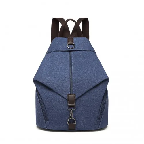 EB2044 - Kono Fashion Anti-Theft Canvas Backpack - Navy sold by Beagle Boutique