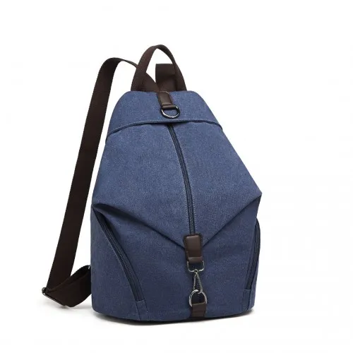 EB2044 - Kono Fashion Anti-Theft Canvas Backpack - Navy sold by Beagle Boutique product image thumbnail 2