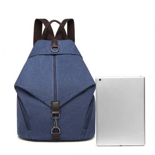 EB2044 - Kono Fashion Anti-Theft Canvas Backpack - Navy sold by Beagle Boutique product image thumbnail 5