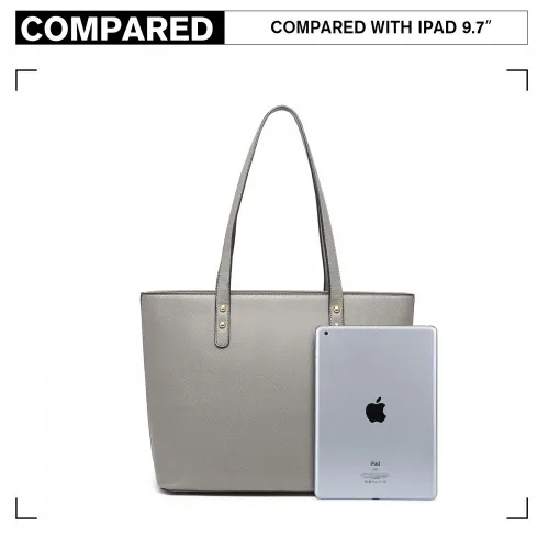 LG6931 - Miss Lulu 4 Piece Handbag Set - Grey sold by Beagle Boutique product image thumbnail 5