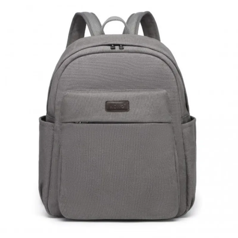 EB2234 - Kono Canvas Lightweight Casual School Backpack - Grey sold by Beagle Boutique