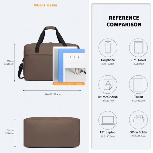 E1960L - Kono Lightweight Multi Purpose Unisex Sports Travel Duffel Bag - Brown sold by Beagle Boutique product image thumbnail 4