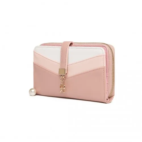 LP2215 - Miss Lulu Mixed Colour Women's Leather Look Clutch Purse - Pink sold by Beagle Boutique product image thumbnail 2