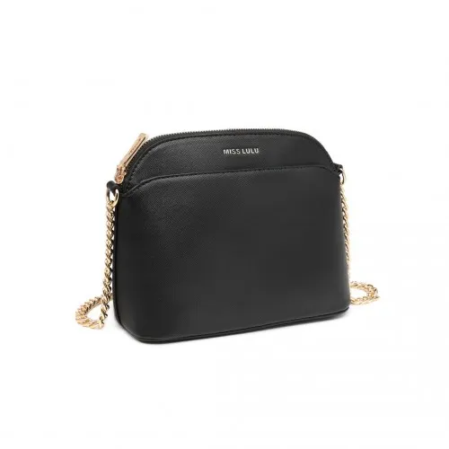 LT2101 - Miss Lulu Cross-Body Sleek Handbag - Black sold by Beagle Boutique