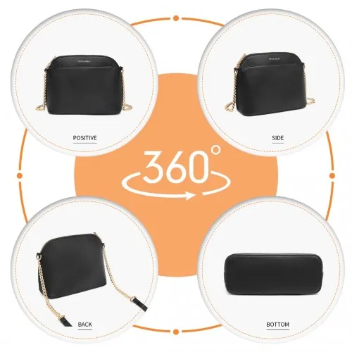 LT2101 - Miss Lulu Cross-Body Sleek Handbag - Black sold by Beagle Boutique product image thumbnail 3