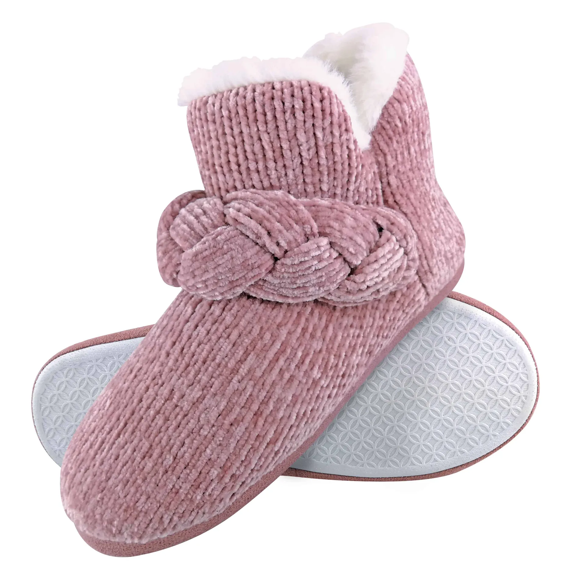 Ladies Knitted Fleece Slippers Booties sold by Beagle Boutique product image thumbnail 3