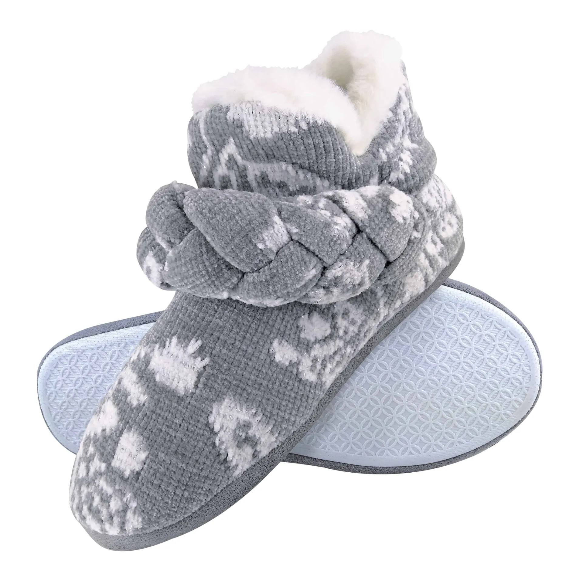 Ladies Knitted Fleece Slippers Booties sold by Beagle Boutique product image thumbnail 4