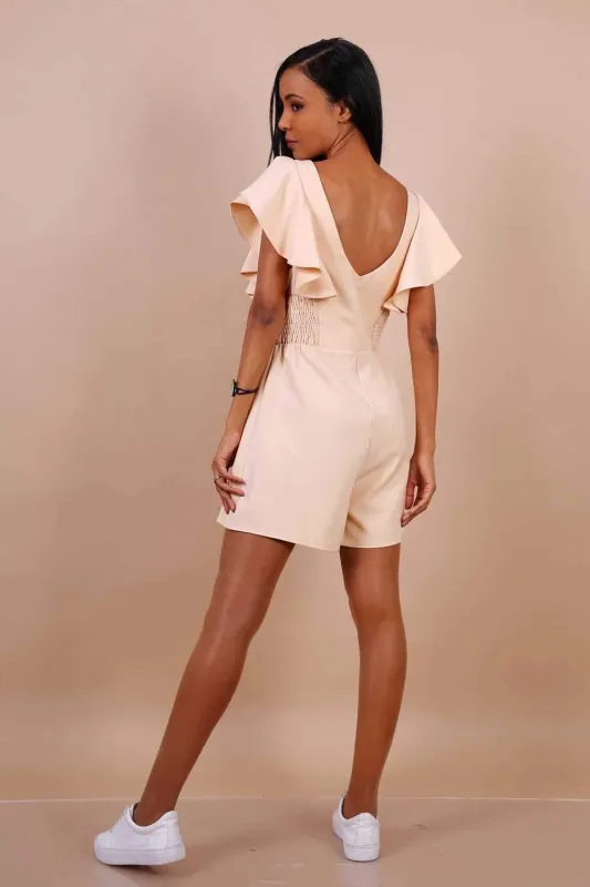 Button Front Angel Sleeve Playsuit sold by Beagle Boutique