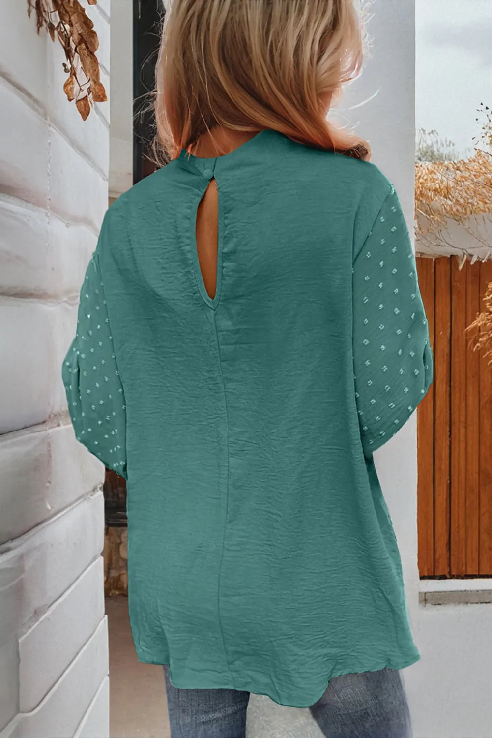 Skobeloff Swiss Dot Balloon Sleeve Loose Blouse sold by Beagle Boutique product image thumbnail 2