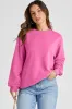 Bonbon Plain Drop Shoulder Crewneck Pullover Sweatshirt sold by Beagle Boutique