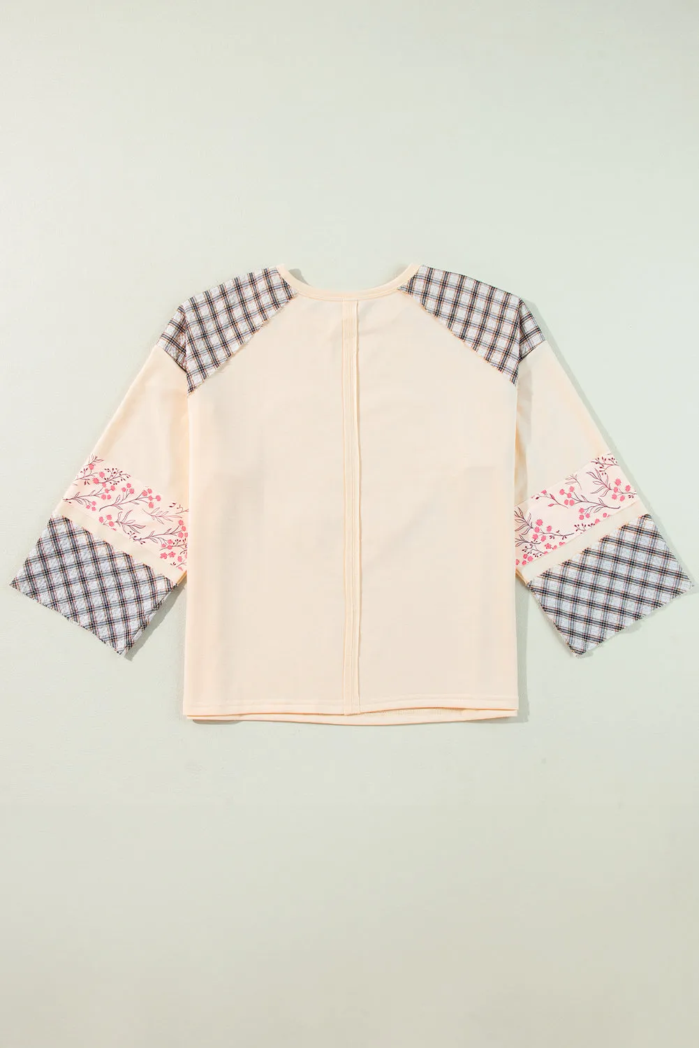 Clearly Aqua Plaid Floral Peace Heart Graphic Wide Long Sleeve Top sold by Beagle Boutique product image thumbnail 2