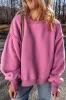 Bright Pink Sherpa Seamed Drop Shoulder Oversized Sweatshirt sold by Beagle Boutique