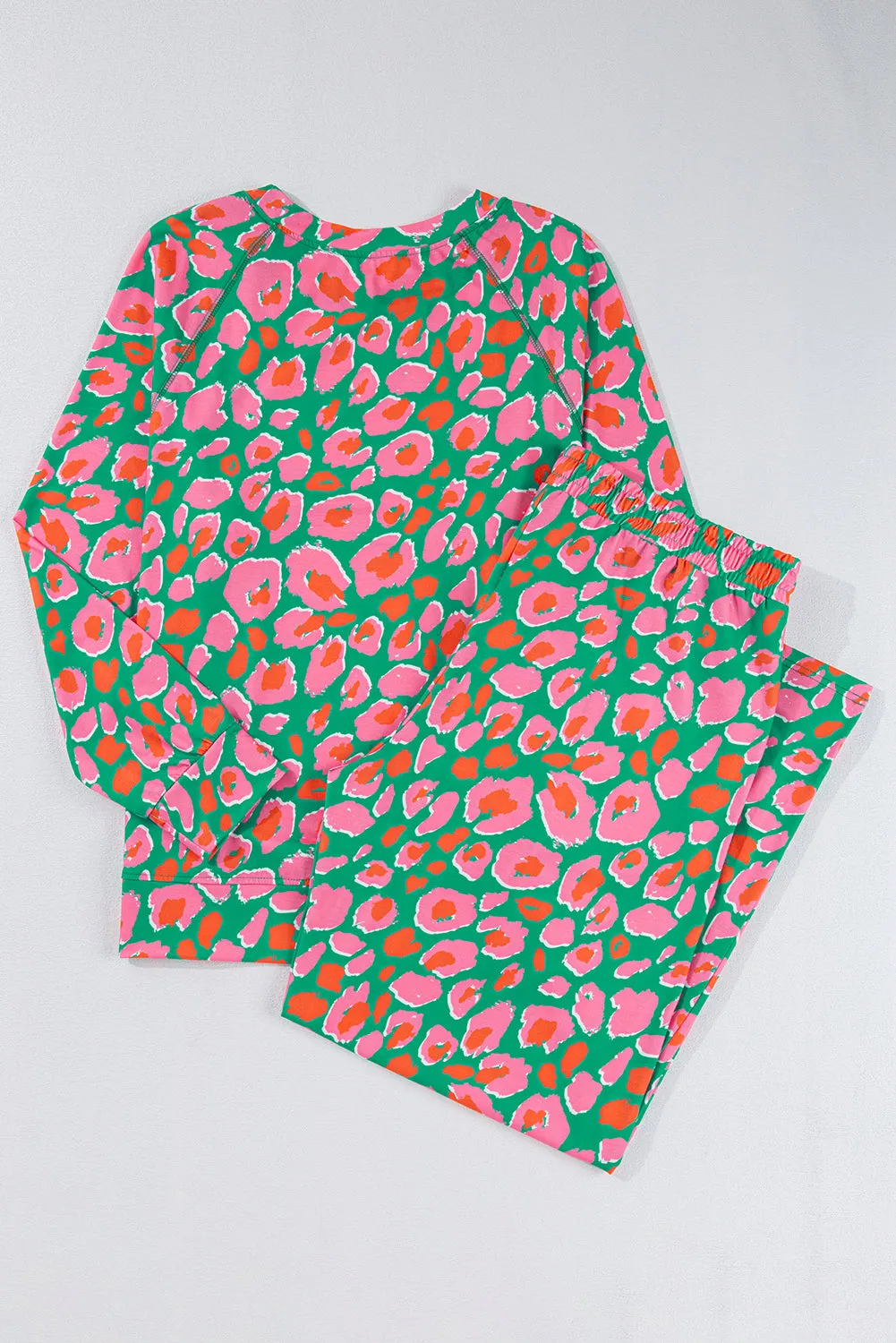 Green Plus Size Printed Long Sleeve and Trousers Lounge Set sold by Beagle Boutique product image thumbnail 5