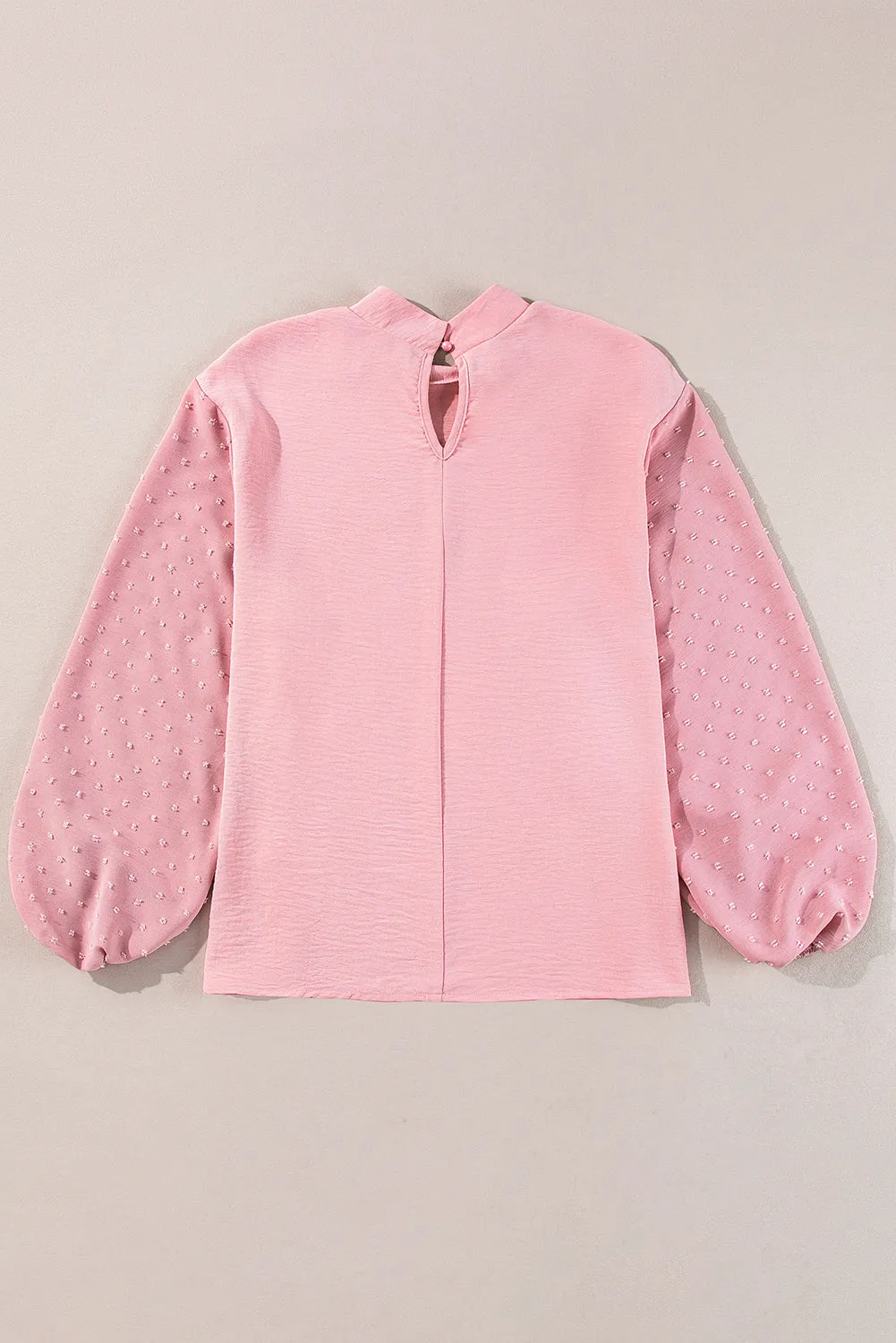 Gossamer Pink Swiss Dot Balloon Sleeve Loose Blouse sold by Beagle Boutique product image thumbnail 5